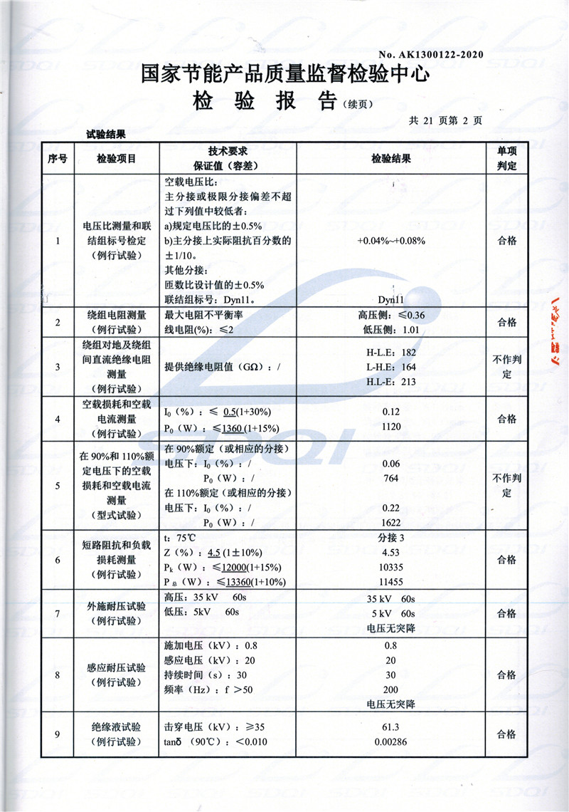 高低压试验报告-S11-1250普洱普洱普洱油浸式变压器-2.jpg